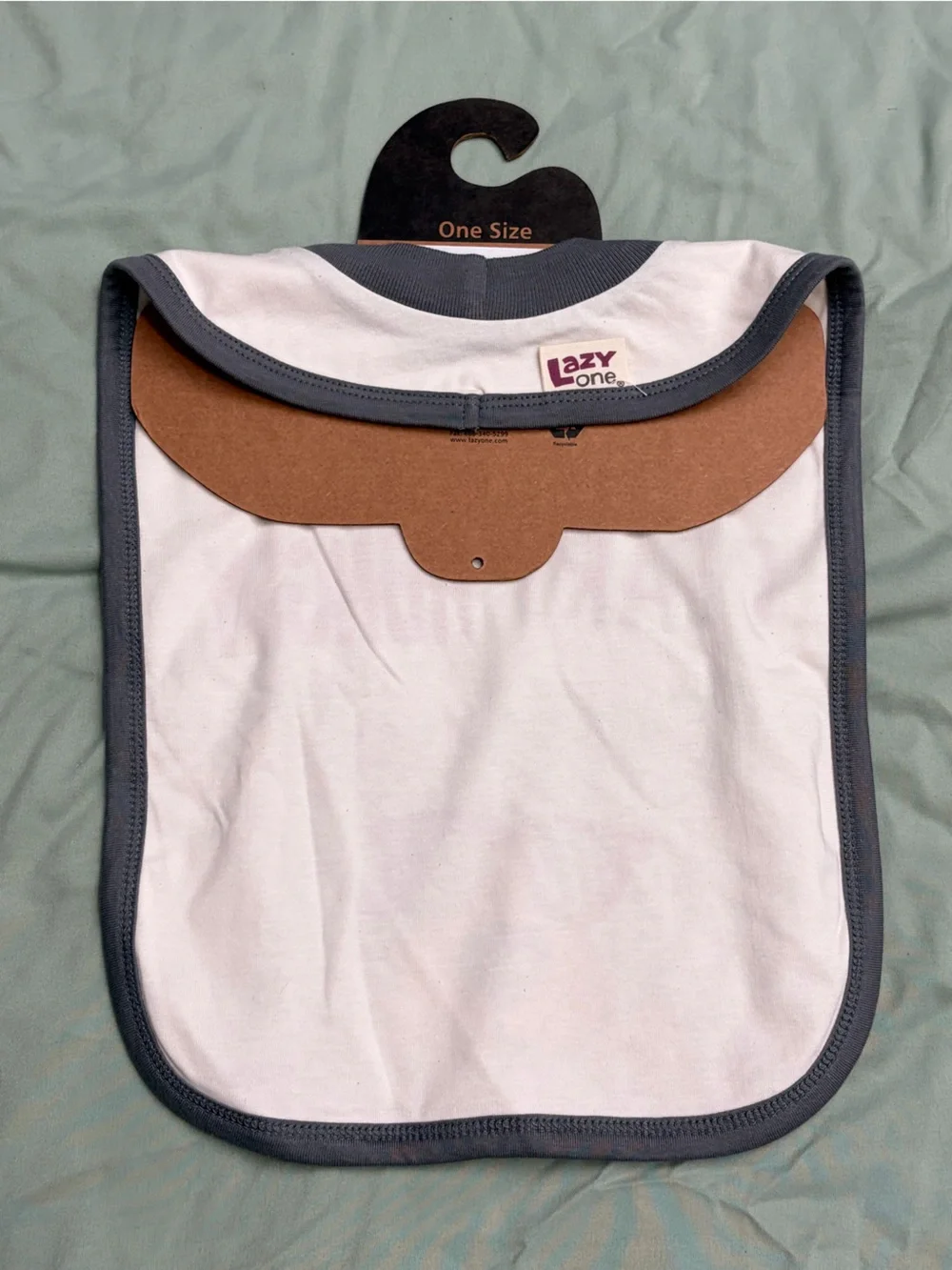 Lazy One White Bib with Bear Wearing Red Sunglasses